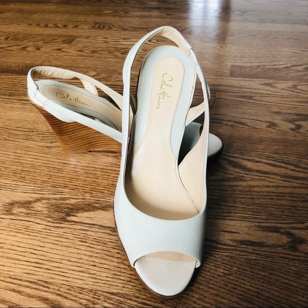 Cole Haan Sling Back Beige Leather 8